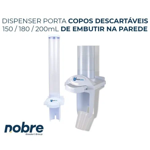 Dispenser poupador para 100 copos 150/180/200ml Multicopo branco