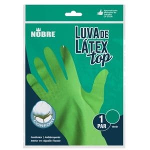 Luva látex multiuso verde top